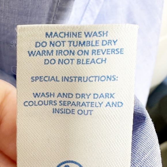 Boden Chambray Collarless Button Down Shirt Blue Size 8 - Picture 7 of 7